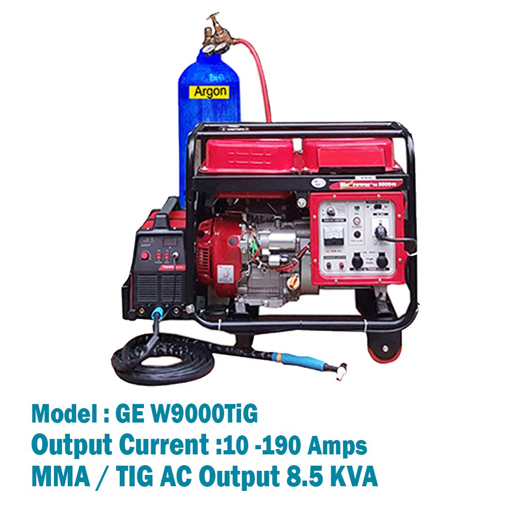 10 -190 Amps Petrol  Run, Welding Generator, MMA / TIG AC Output 8.5 KVA, Recoil & Self Start