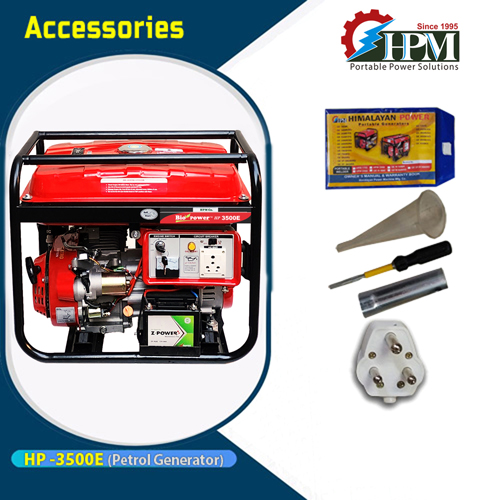 3 KVA Portable Generator, Petrol Run, Recoil & Self Start, Model HP-3500E
